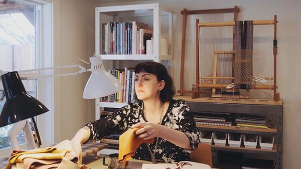 carolyn in her studio