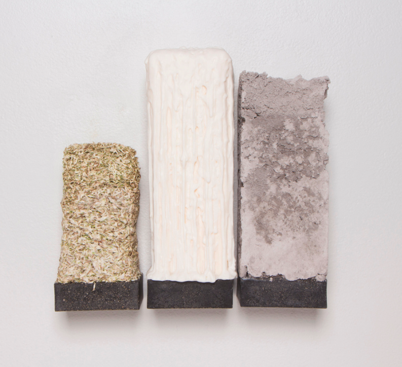 At the bedside  2017   Flowers, Ash, Wax, Concrete  12"  x  15"  x  4"